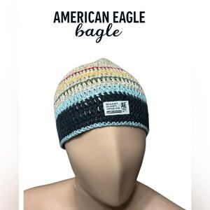 365. 🦅 AE American Eagle multicolor ramie cotton blend beanie cap